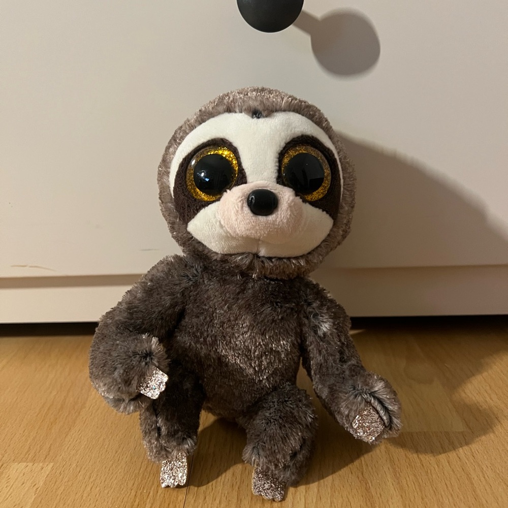 Ty Beanie Boo Dangler Sloth Plush 6” – Glitter Eyes Stuffed Animal